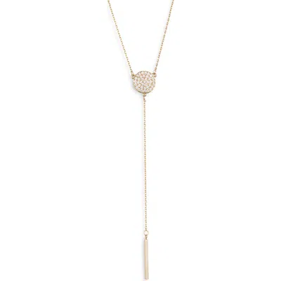 Nordstrom Rack Pavé Disc Lariat Necklace In Gold