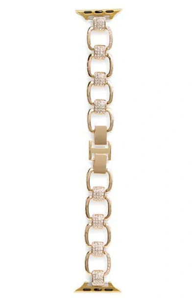 Nordstrom Rack Pavé Link Smartwatch Band In Gold
