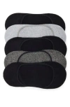 Nordstrom Rack Pillow Sole 5-pack No-show Socks In Grey Heather -black