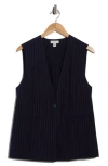 Nordstrom Rack Pinstripe Vest In Black