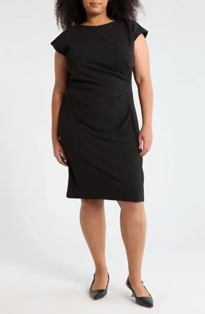 Nordstrom Rack Pleat Waist Knit Dress In Black
