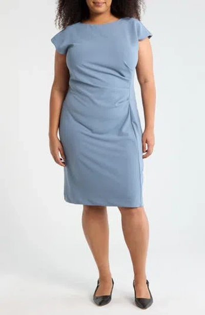 Nordstrom Rack Pleat Waist Knit Dress In Blue