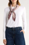 Nordstrom Rack Pleated Satin Scarf In Animal Print