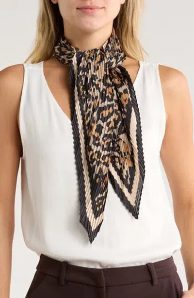 Nordstrom Rack Pleated Satin Scarf In Brown