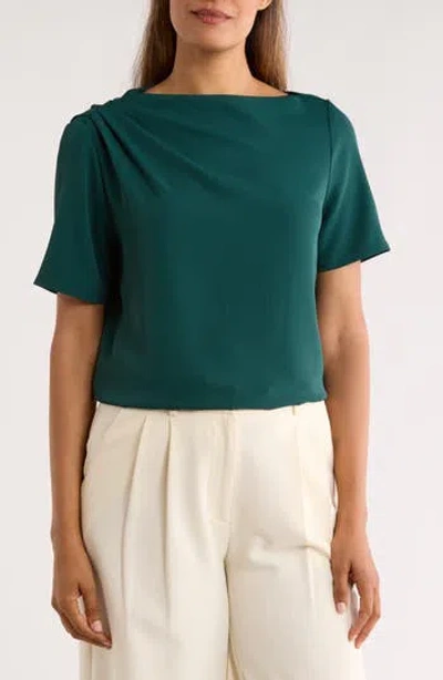 Nordstrom Rack Pleated Shoulder Short Sleeve Top In Green