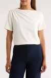 Nordstrom Rack Pleated Shoulder Short Sleeve Top In White