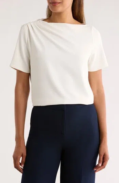 Nordstrom Rack Pleated Shoulder Short Sleeve Top In White