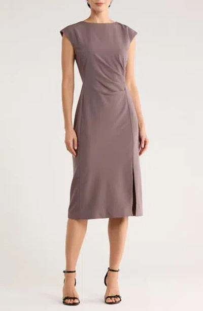 Nordstrom Rack Pleated Suiting Midi Dress In Gray