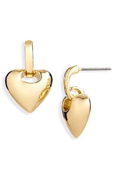 Nordstrom Rack Polished Heart Drop Earrings In Gold