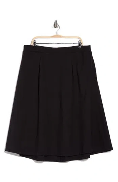 Nordstrom Rack Ponte A-line Midi Skirt In Black