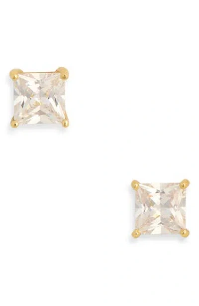 Nordstrom Rack Princess Cut Cubic Zirconia Stud Earrings In Gold