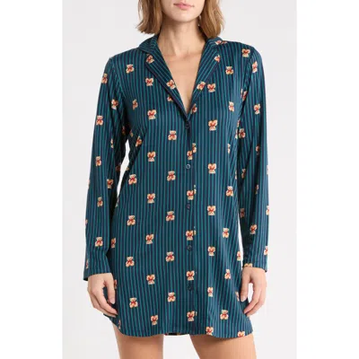 Nordstrom Rack Print Jersey Nightshirt In Blue