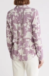 Nordstrom Rack Print Long Sleeve Crepe Button-up Shirt In Purple Morn Terrace Floral