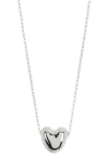 Nordstrom Rack Puffy Heart Pendant Necklace In Metallic