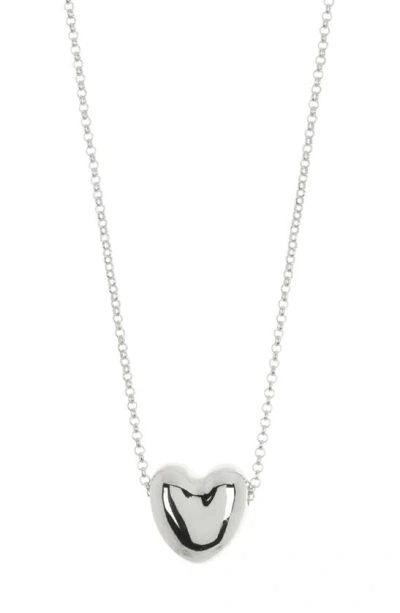 Nordstrom Rack Puffy Heart Pendant Necklace In Metallic