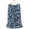 Nordstrom Rack Printed Palazzo Pants In Blue- Black Foliage Abstract