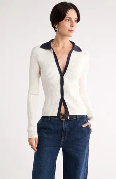 Nordstrom Rack Raglan Polo Cardigan In Multi
