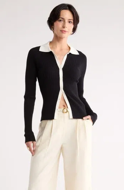 Nordstrom Rack Raglan Polo Cardigan In Multi