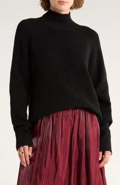 Nordstrom Rack Raglan Sleeve Turtleneck Sweater In Black