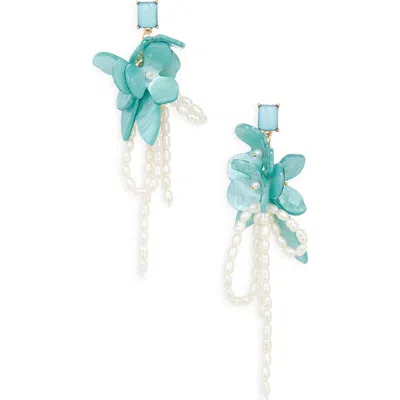 Nordstrom Rack Resin & Faux Pearl Cluster Drop Earrings In Multi