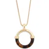 Nordstrom Rack Resin & Metal Ring Pendant Necklace In Brown- Gold