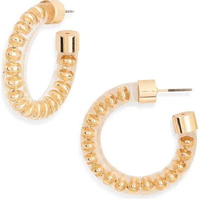 Nordstrom Rack Resin Beaded Hoop Earrings In Gold