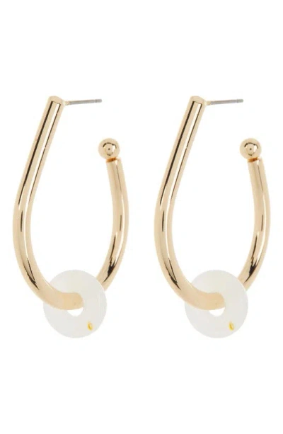 Nordstrom Rack Resin Disc Teardrop Hoop Earrings In Gold