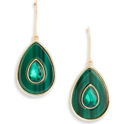 Nordstrom Rack Resin Stone Teardrop Drop Earrings In Green