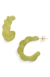 Nordstrom Rack Resin Twist Hoop Earrings In Olive
