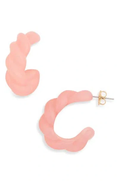 Nordstrom Rack Resin Twist Hoop Earrings In Rose