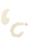 Nordstrom Rack Resin Twist Hoop Earrings In White