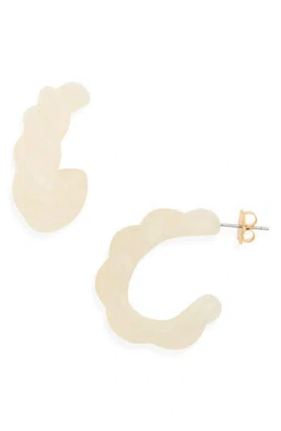 Nordstrom Rack Resin Twist Hoop Earrings In White