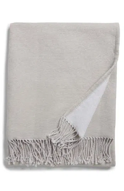 Nordstrom Rack Reversible Chenille Throw Blanket In Gray