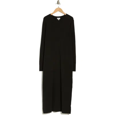 Nordstrom Rack Ribbed Long Sleeve Sweater Dress In Black