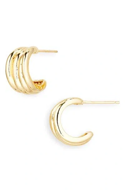Nordstrom Rack Ridged Hoop Earrings In Gold