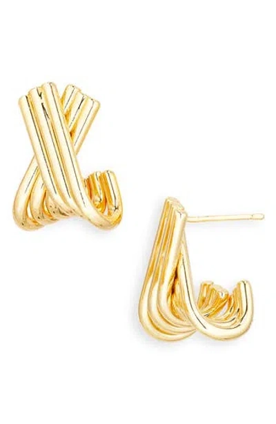 Nordstrom Rack Ridged X Hoop Earrings In Gold