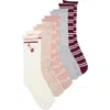 Nordstrom Rack Roll Top 5-pack Assorted Crew Socks In Multi