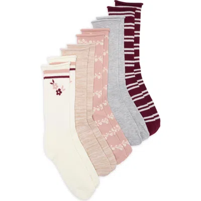 Nordstrom Rack Roll Top 5-pack Assorted Crew Socks In Multi
