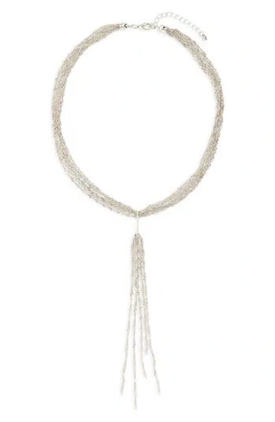 Nordstrom Rack Rope Lariat Necklace In Silver