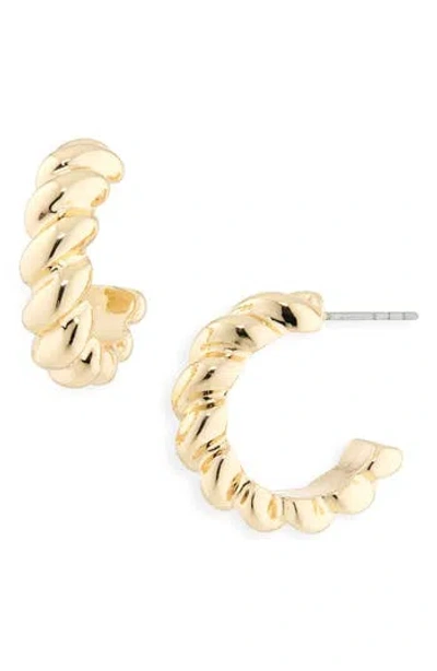 Nordstrom Rack Rope Textured Hoop Earrings In Gold