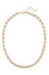 Nordstrom Rack Round & Baguette Cut Cubic Zirconia Collar Necklace In Gold