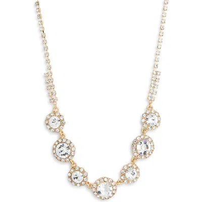 Nordstrom Rack Round Crystal Halo Choker Necklace In Gold