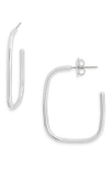 Nordstrom Rack Rounded Square Hoop Earrings In Silver