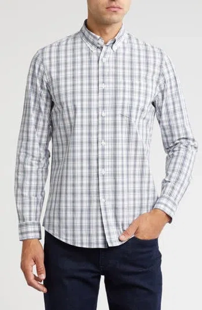 Nordstrom Rack Rowen Plaid Washed Cotton Poplin Button-down Shirt In Blue Skyway Rowen Plaid