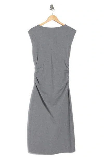 Nordstrom Rack Ruched High Neck Ponte Dress In Gray