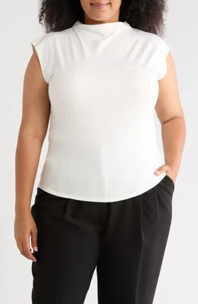 Nordstrom Rack Ruched Mock Neck Top In White