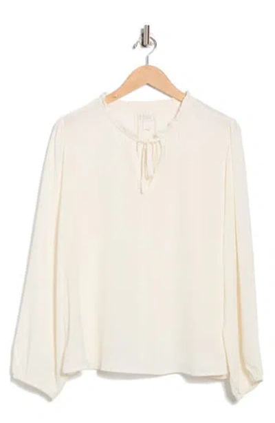 Nordstrom Rack Ruffle Neck Top In White