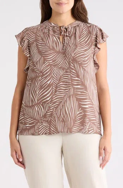 Nordstrom Rack Ruffle Tie Neck Top In Multi