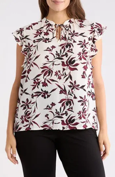 Nordstrom Rack Ruffle Tie Neck Top In Multi