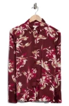 Nordstrom Rack Satin Long Sleeve Button-up Shirt In Burgundy
